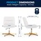 Flash Furniture Chloe Wide Mid-Back White Padded LeatherSoft Armless Office Chair, Swivel Function, Gold Frame CH-232196-WH-GLD-GG - alternate 3